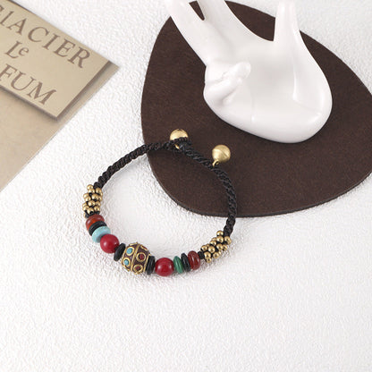 New National Style Jewelry Nepal Beads Turquoise Bracelet Retro Fashion Simple Hand-Woven Bracelet