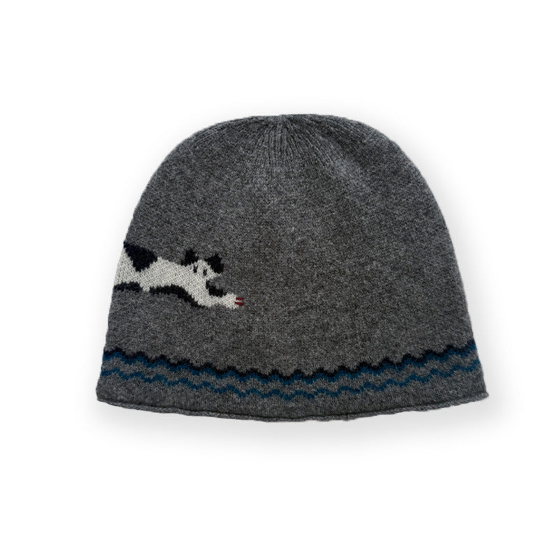 100% Pure Wool Cat Beanie Soft Knit Winter Hat