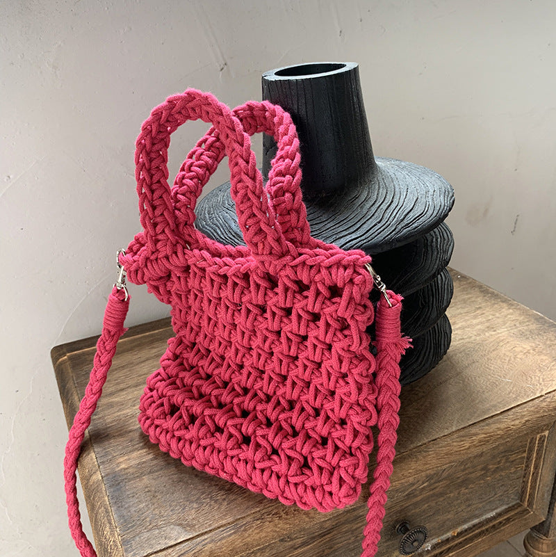 Woven Crossbody Bag for Women Stylish Cotton Blend Daily Use