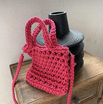 Woven Crossbody Bag for Women Stylish Cotton Blend Daily Use