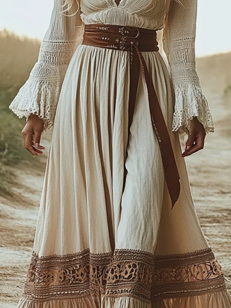 Bohemian Vintage Western Style Women’s Maxi Dress