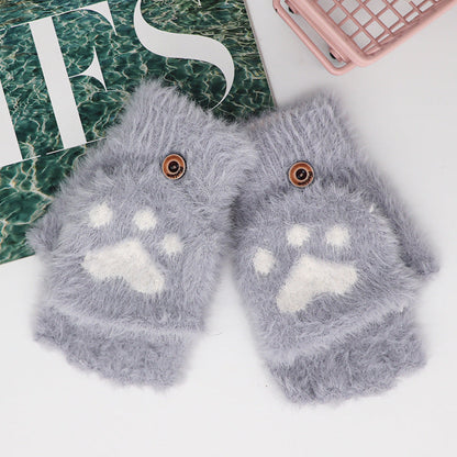 Cute Cartoon Fleece Gloves for Kids and Adults