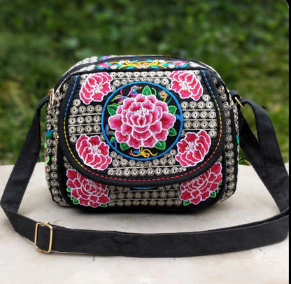 Ethnic Style Single Shoulder Crossbody Embroidery Bag Women'S Bag