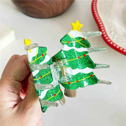 Cute Christmas Tree Geometric Hair Claw