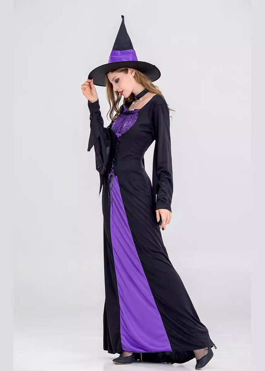 Women’s Polyester Witch Costume with Lace Corset