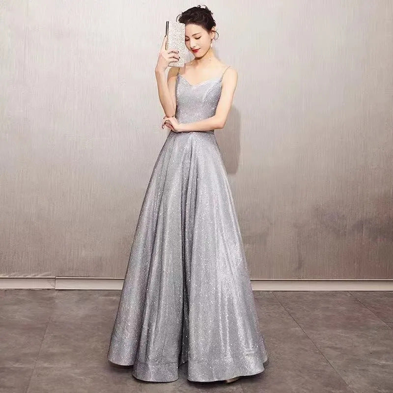 Sexy Deep V Backless Evening Dress