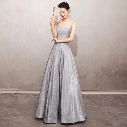 Sexy Deep V Backless Evening Dress