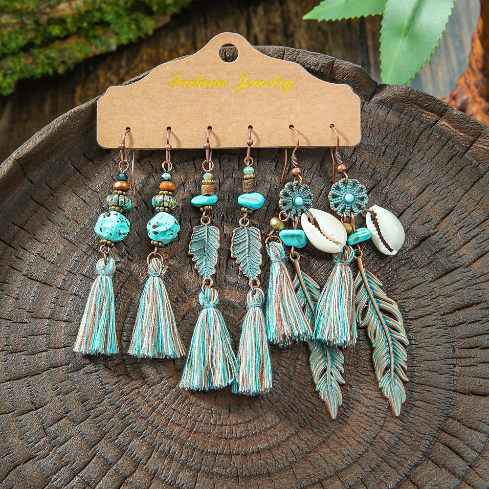 Bohemian Tassel Earrings Vintage Metal
