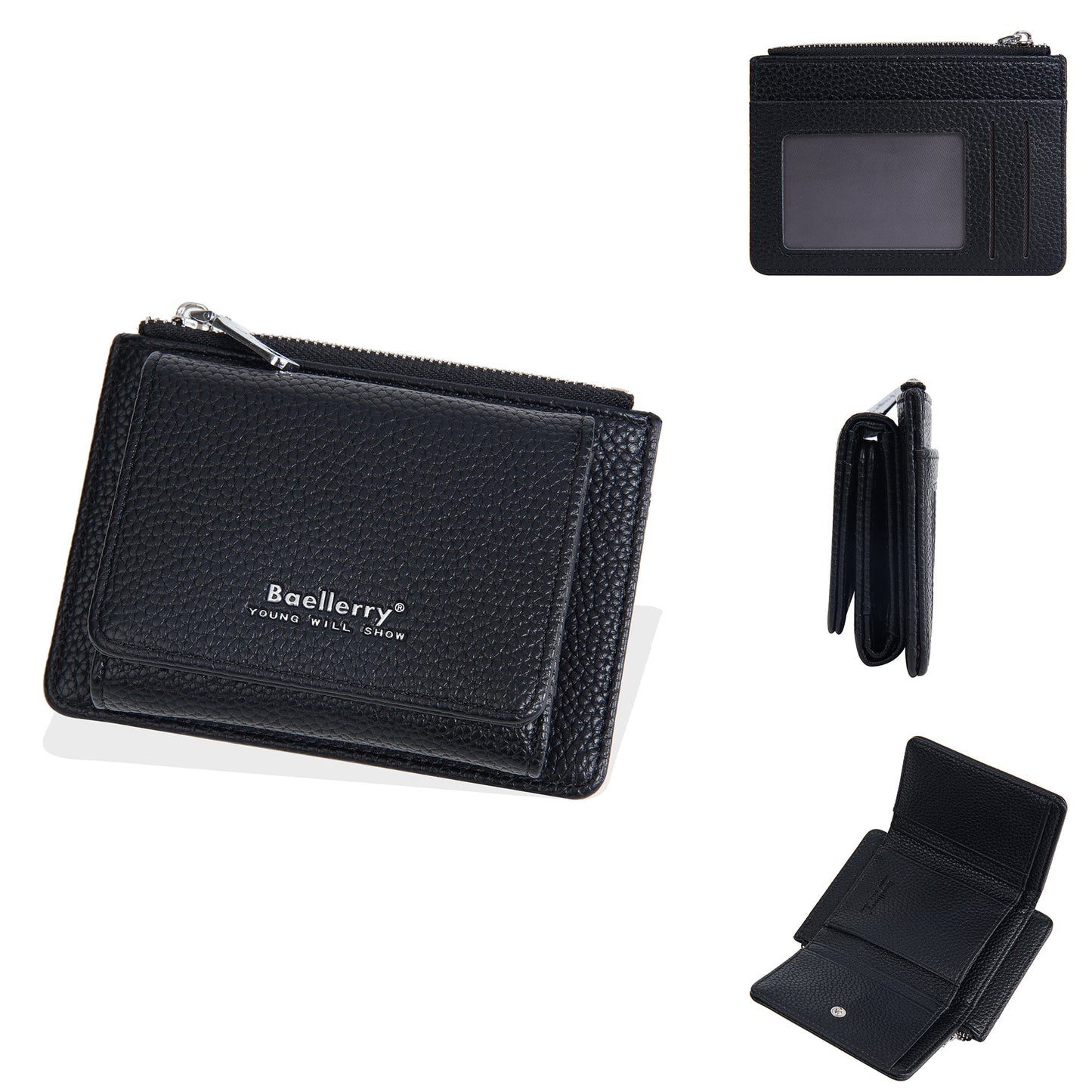 Zipper Solid Color Card Cases Wallets