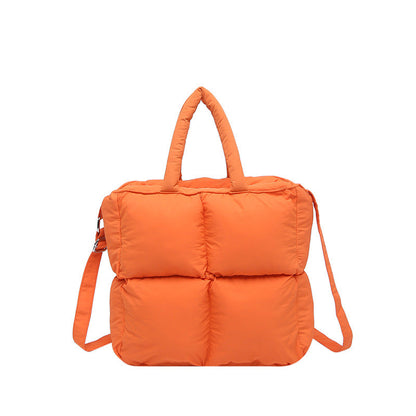 Soft Quilted Nylon Tote Bag Stylish Casual Handbag