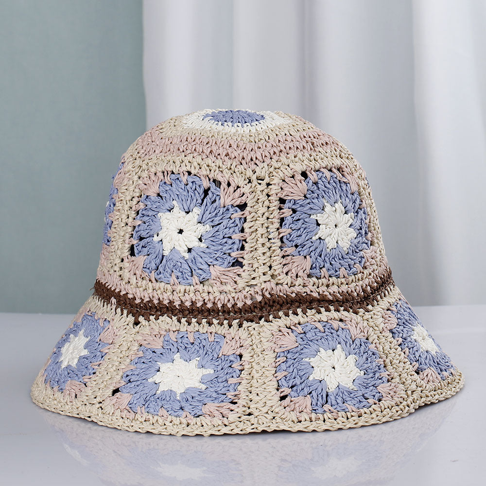 Bohemian Style Papyrus Big Eaves Sunshade Fisherman Hat Travel Sunscreen Sun Hat Beach Hat