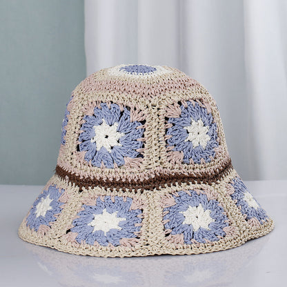 Bohemian Style Papyrus Big Eaves Sunshade Fisherman Hat Travel Sunscreen Sun Hat Beach Hat