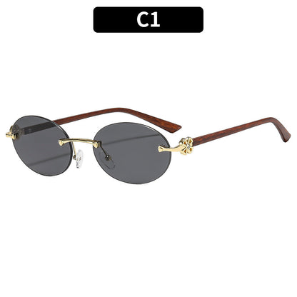 Oval Frame UV400 Sunglasses Fashionable Women's Outdoor Shades