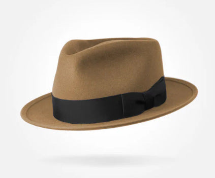 Classic Wool Felt Fedora Hat for Autumn and Winter