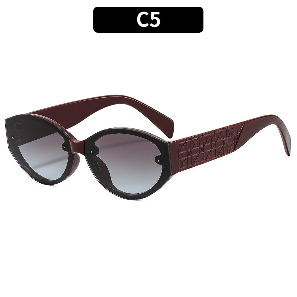 Retro Cat Eye Oval Sunglasses Stylish Outdoor UV Protection