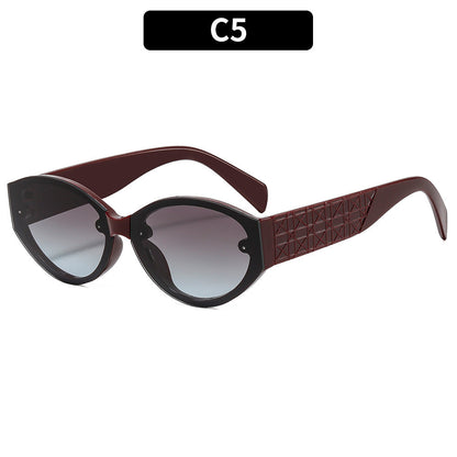 Retro Cat Eye Oval Sunglasses Stylish Outdoor UV Protection