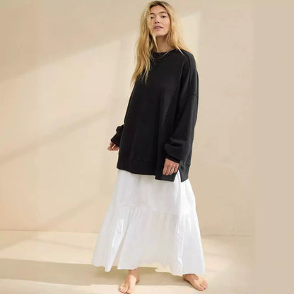 Casual Pullover Sweatshirt for Women - Loose Fit - Street Style