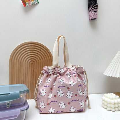 Trendy Waterproof Lunch Bag with Drawstring Closure