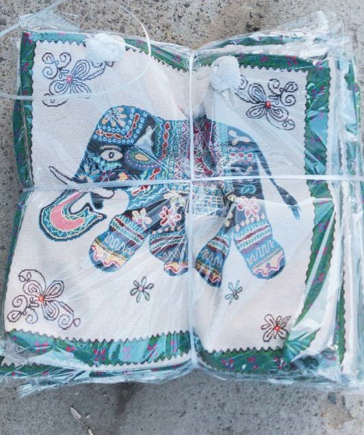 Double-Sided Ethnic Style Embroidery Bag Women'S Live Embroidery Peacock Elephant Canvas Bag