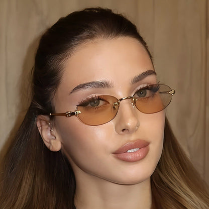 Oval Frame Sunglasses Stylish UV400 Protection