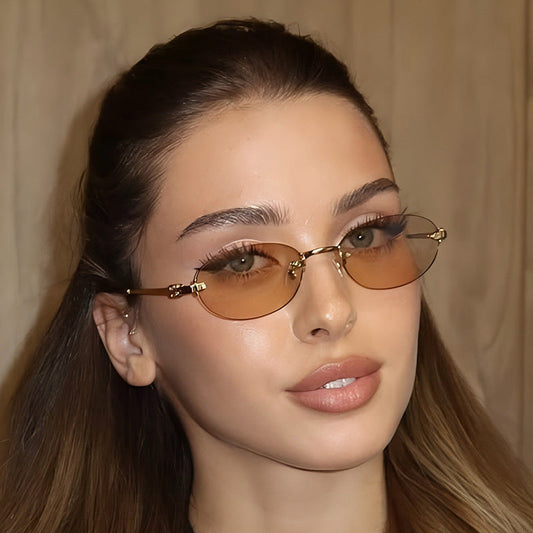 Oval Frame Sunglasses Stylish UV400 Protection