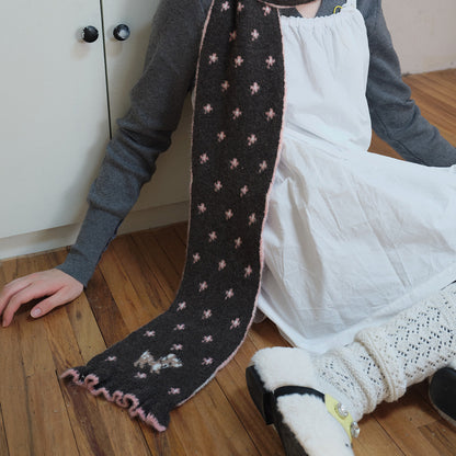 Cartoon Deer Knit Scarf Warm Acrylic Long Winter Scarf
