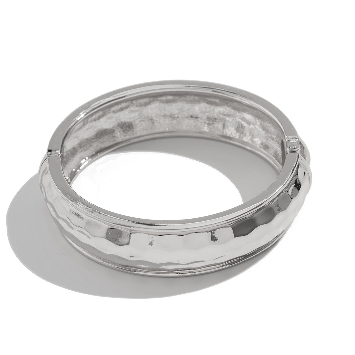 Geometric Minimalist Hammered Alloy Bracelets Set