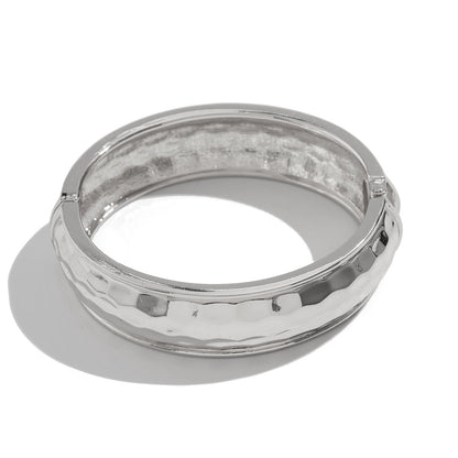 Geometric Minimalist Hammered Alloy Bracelets Set