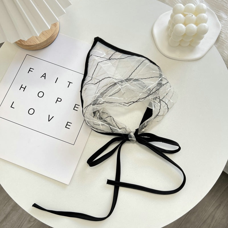 Lace Headband with Black Trim