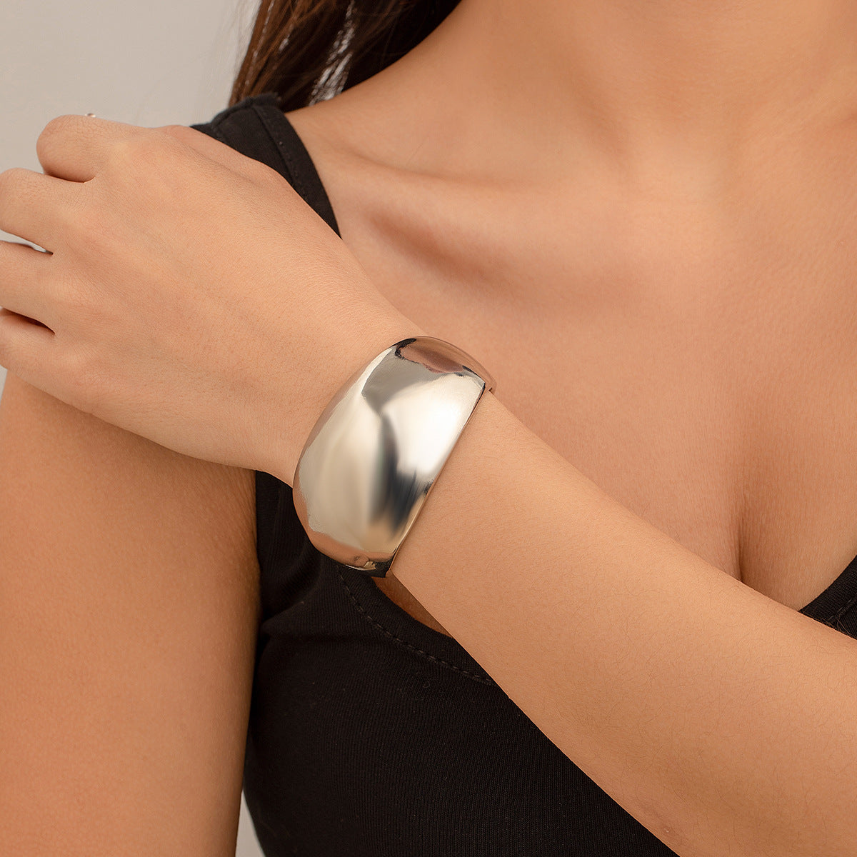 Geometric Metal Cuff Bracelet Trendy Statement Jewelry