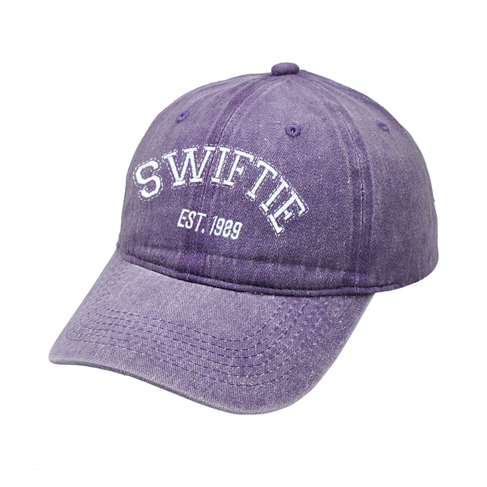 Letter Enbroidered Washed Simple Baseball Caps