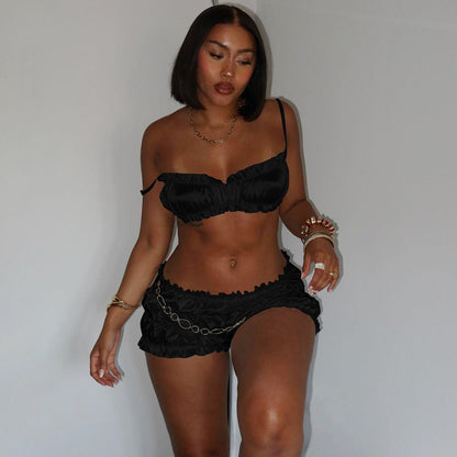 Slim Fit Sexy Strapless Romper Set