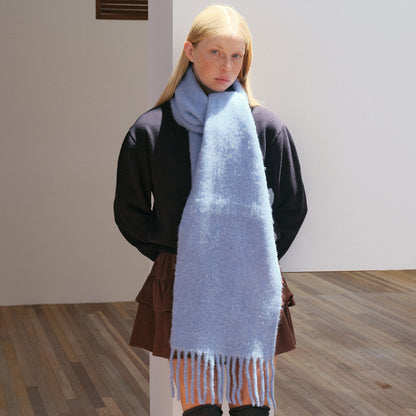 Alpaca Wool Blend Scarf for Women Soft Solid Color Winter Accessory