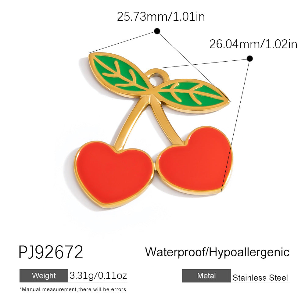 Heart Flower Pendant Accessories 18K Gold Plated Stainless Steel Jewelry