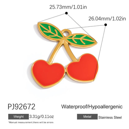 Heart Flower Pendant Accessories 18K Gold Plated Stainless Steel Jewelry