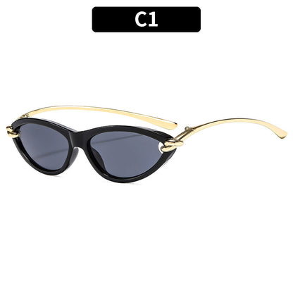 Cat Eye UV400 Sunglasses with Metal Chain Legs