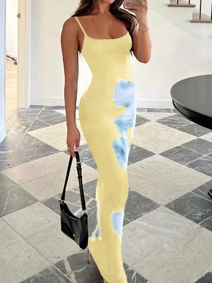 Elegant Floral Print Casual Midi Slip Dress