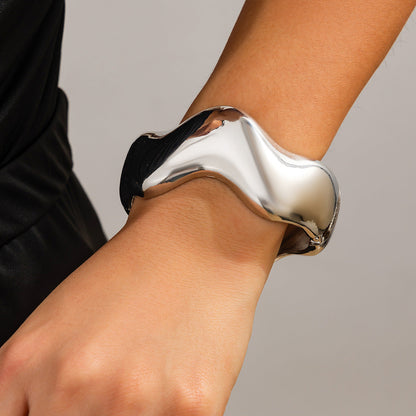 Geometric Metal Cuff Bracelet Trendy Statement Jewelry