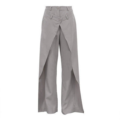 French High-Waisted Wide-Leg Pants For Women