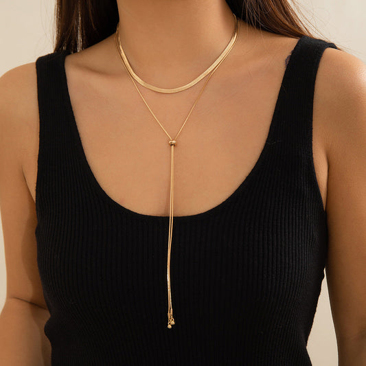 Minimalist Snake Chain Choker Necklace Stylish Metal Collar