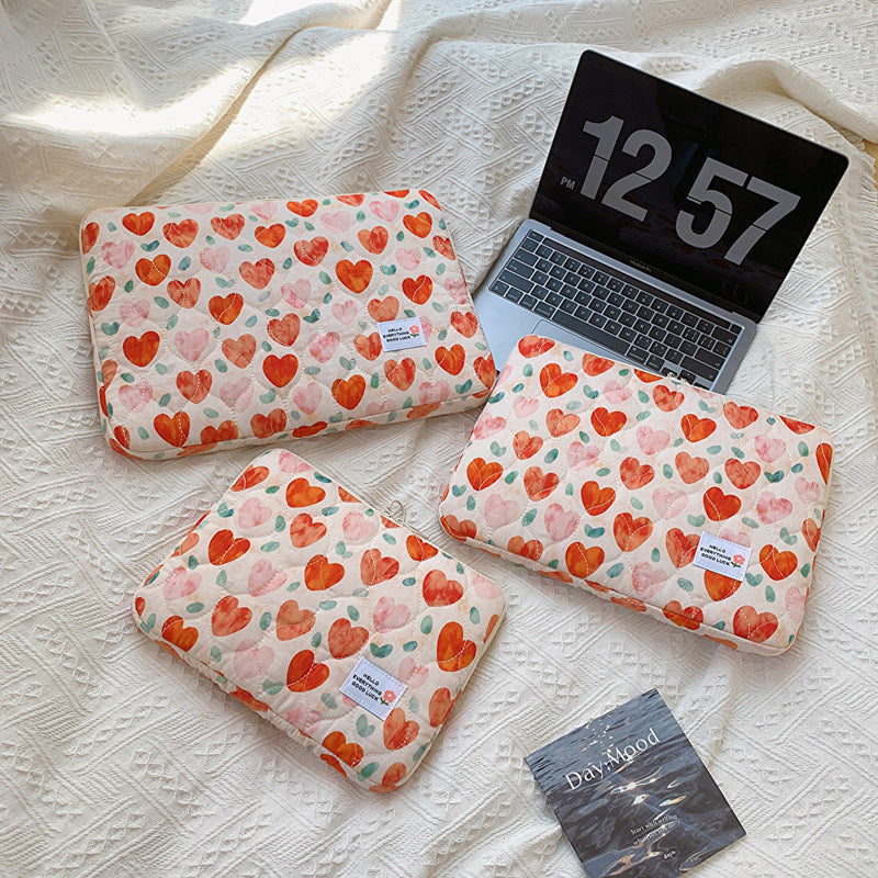 Flower Love Print Cute Laptop Ipad Bag