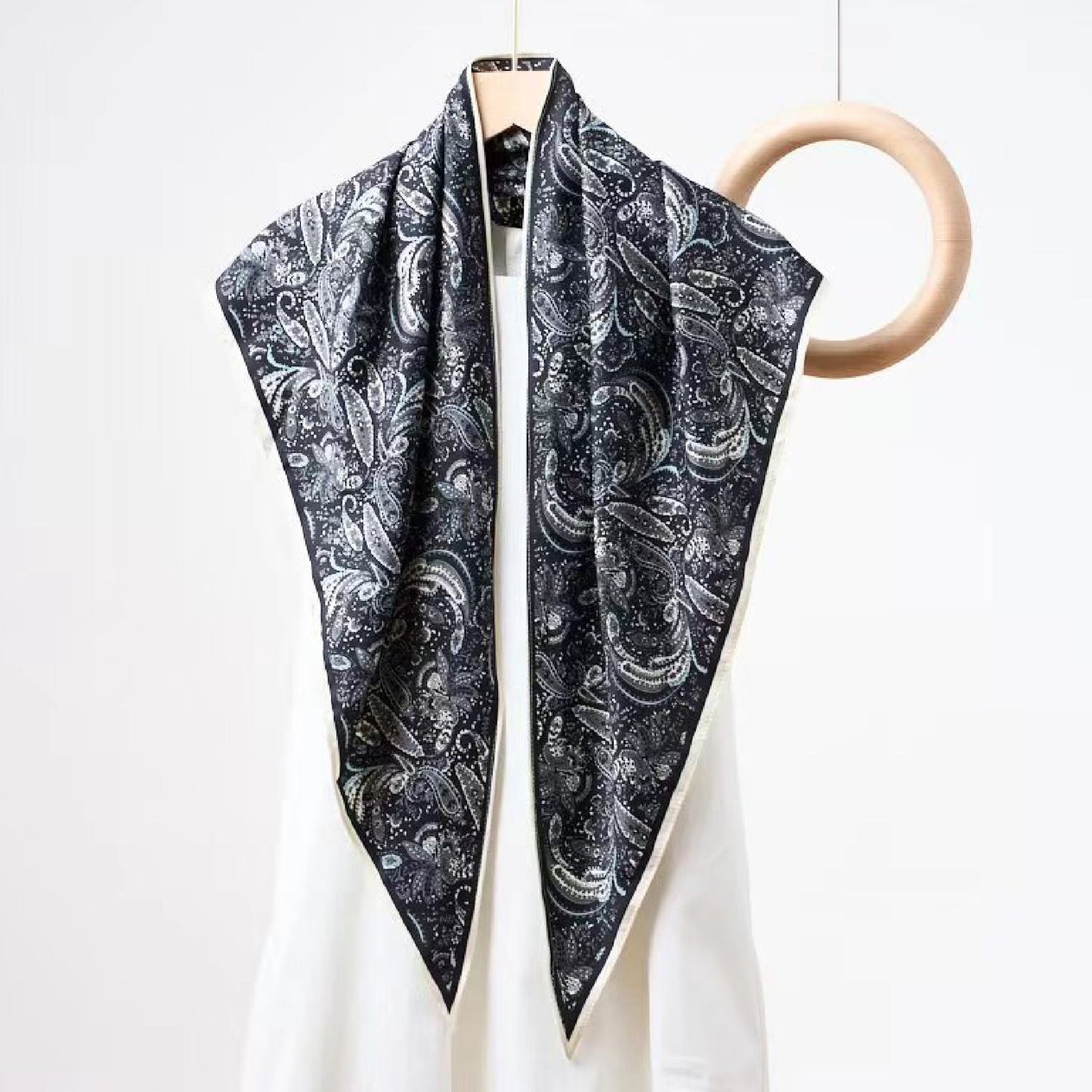 Vintage Paisley Triangle Silk Scarf