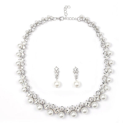 Trendy Pearl Gemstone Necklace Set for Women