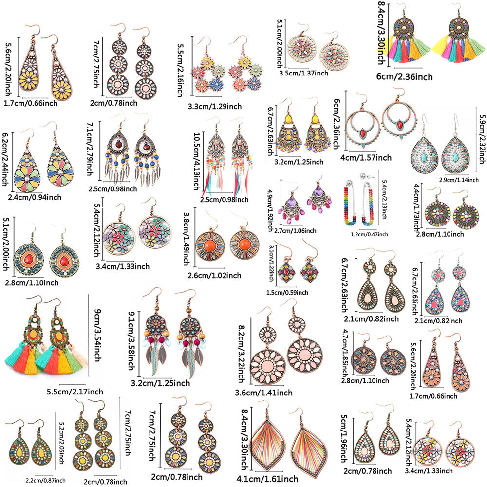 Trendy Ethnic Style Tassel Earrings Colorful Jewelry