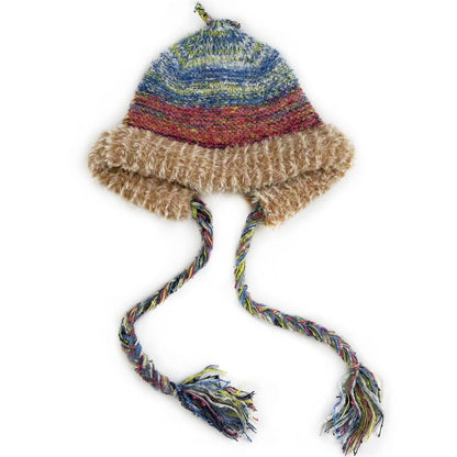Haila - Colorful Stripes Knitted Beanie with Earflaps