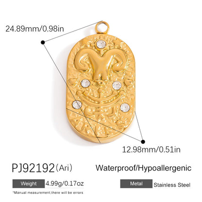 Stainless Steel Zodiac Sign Pendants Elegant DIY Jewelry Accessories