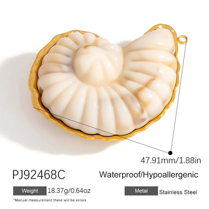 DIY Stainless Steel Jewelry Accessories Colorful Shell Pendant