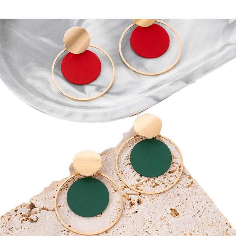 Geometric Metal Circle Earrings Set Stylish Casual Earrings