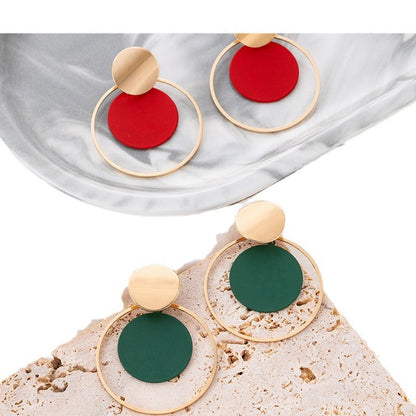 Geometric Metal Circle Earrings Set Stylish Casual Earrings