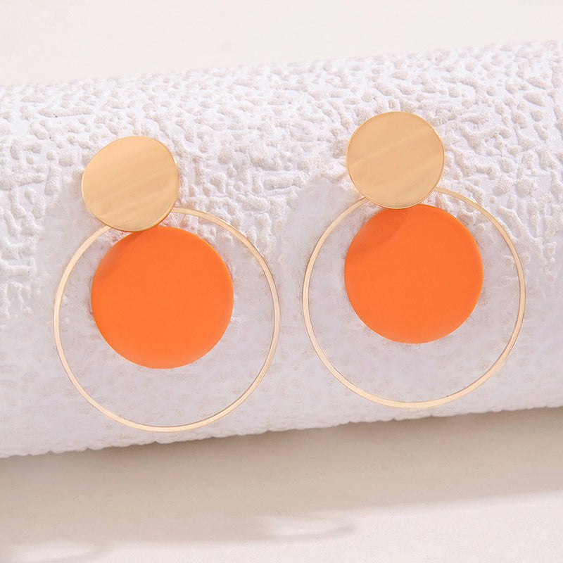Geometric Metal Circle Earrings Set Stylish Casual Earrings